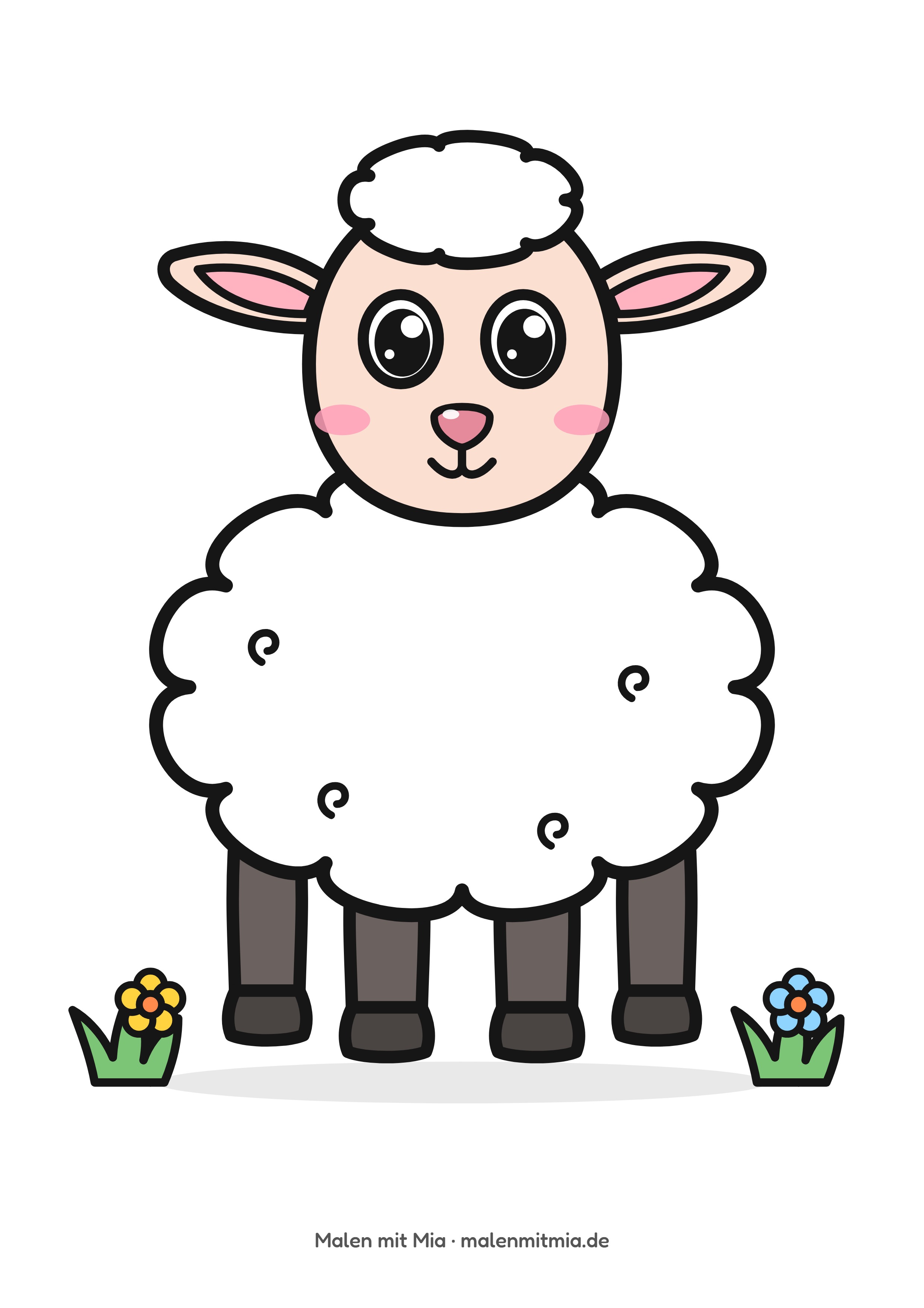Bunte Vorlage Schaf
