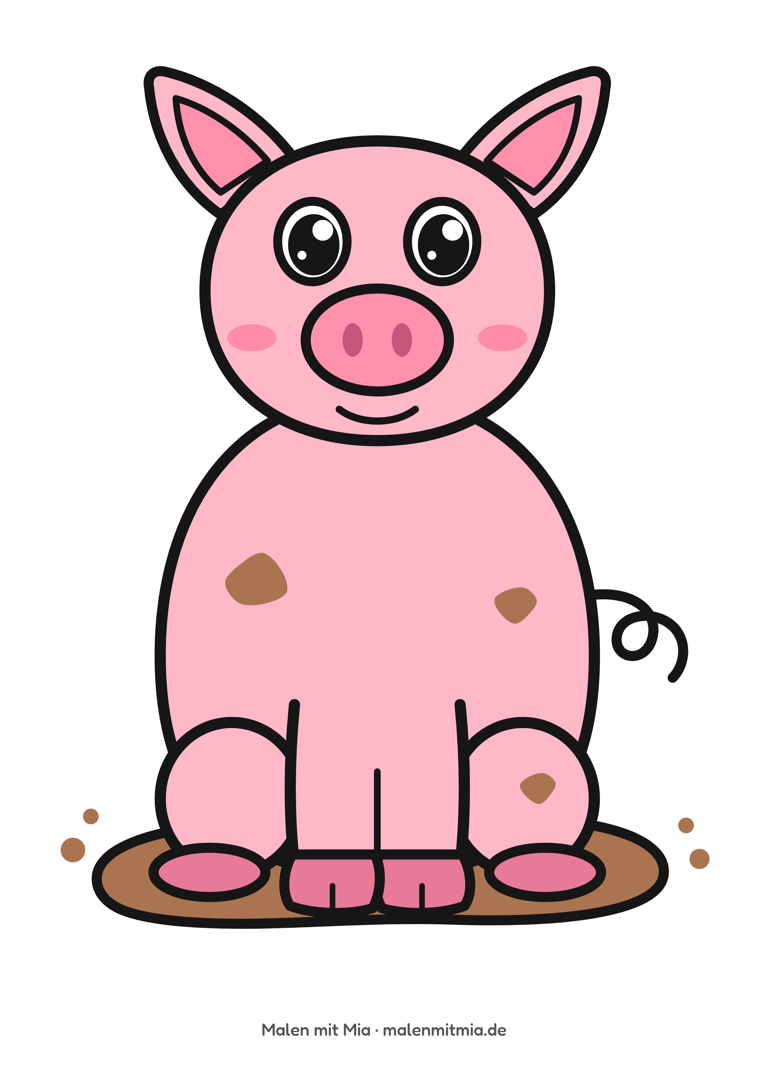 Bunte Vorlage Schwein